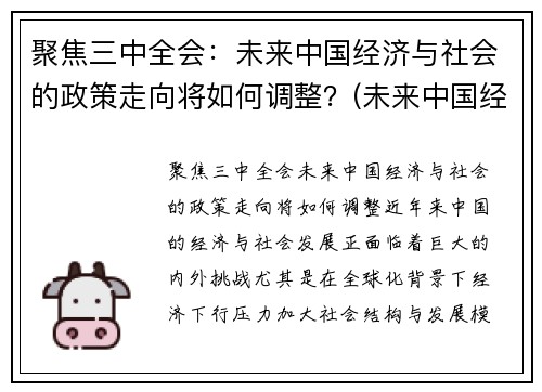 聚焦三中全会：未来中国经济与社会的政策走向将如何调整？(未来中国经济将面临战略转变主要有政策优势)